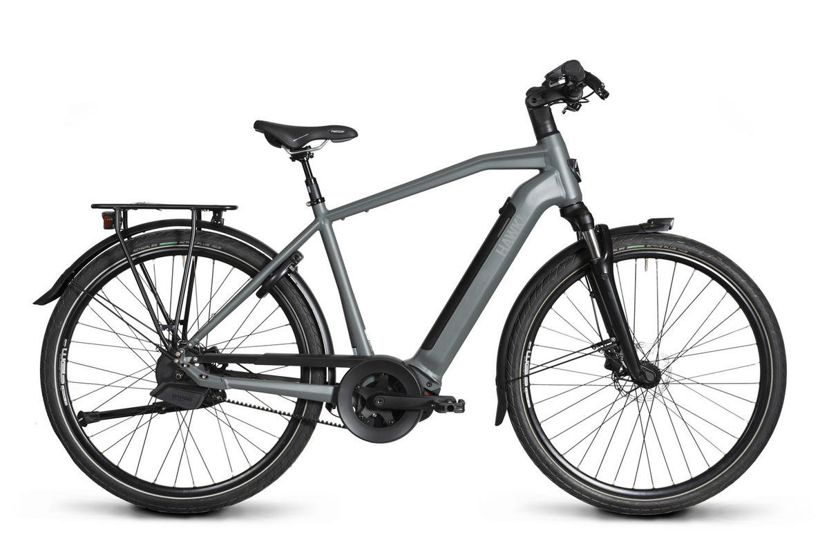 E-TREKKING 625 Automatics E-Bike Gent 28 Zoll Gr: 57cm - Grau, Metall (57cm) - Hawk Bikes