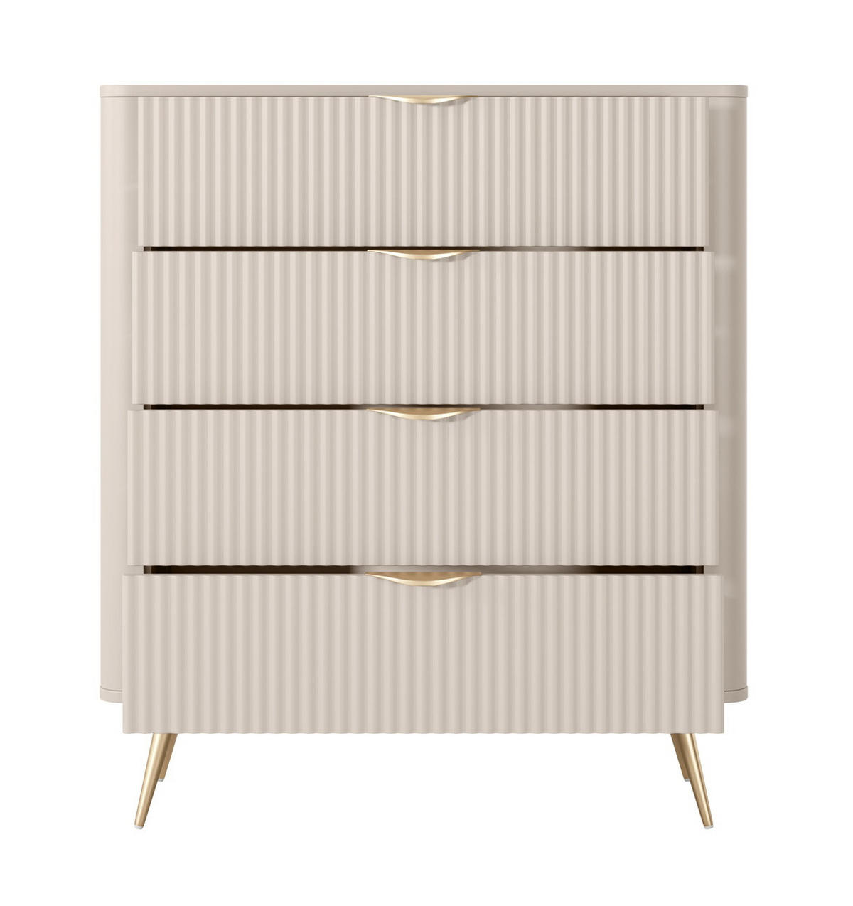 SIDEBOARD mit Schubladen Brando, 88 cm, Beinen, Beige - Beige/Goldfarben, Holz/Metall (88/101/38cm) - Emporius
