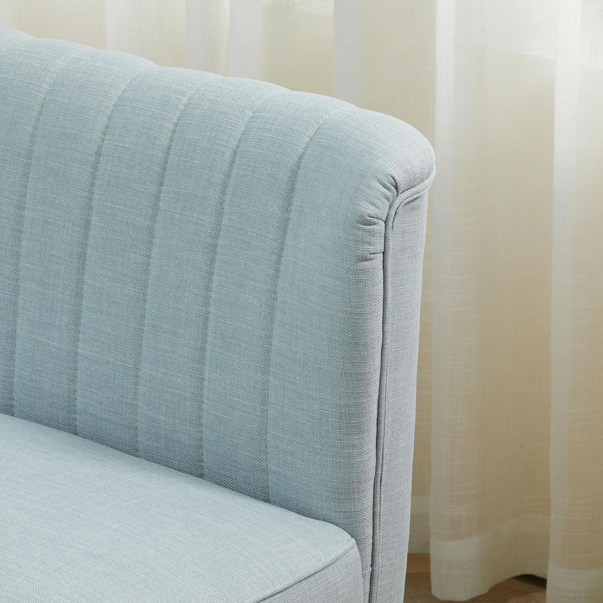 SOFA 2-Sitzer, Holz, Stoff, Grün - Grün, Holz (56.5/77/117cm) - HOMCOM