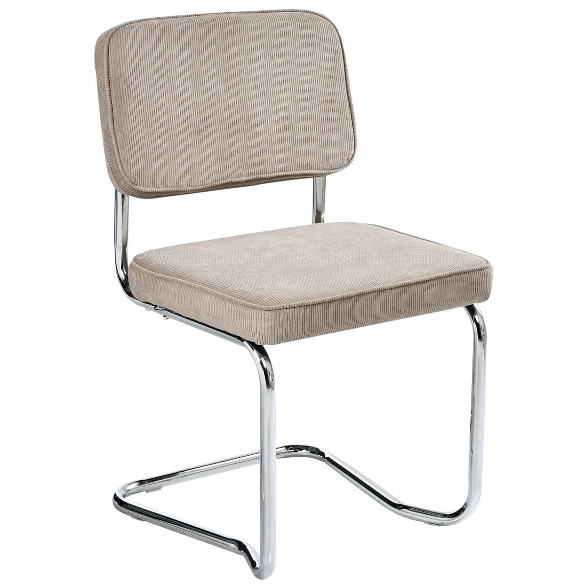 ESSZIMMERSTUHL 2er-Set Taupe Irwin - Taupe/Silberfarben, Textil (50/85/53cm) - Beliani