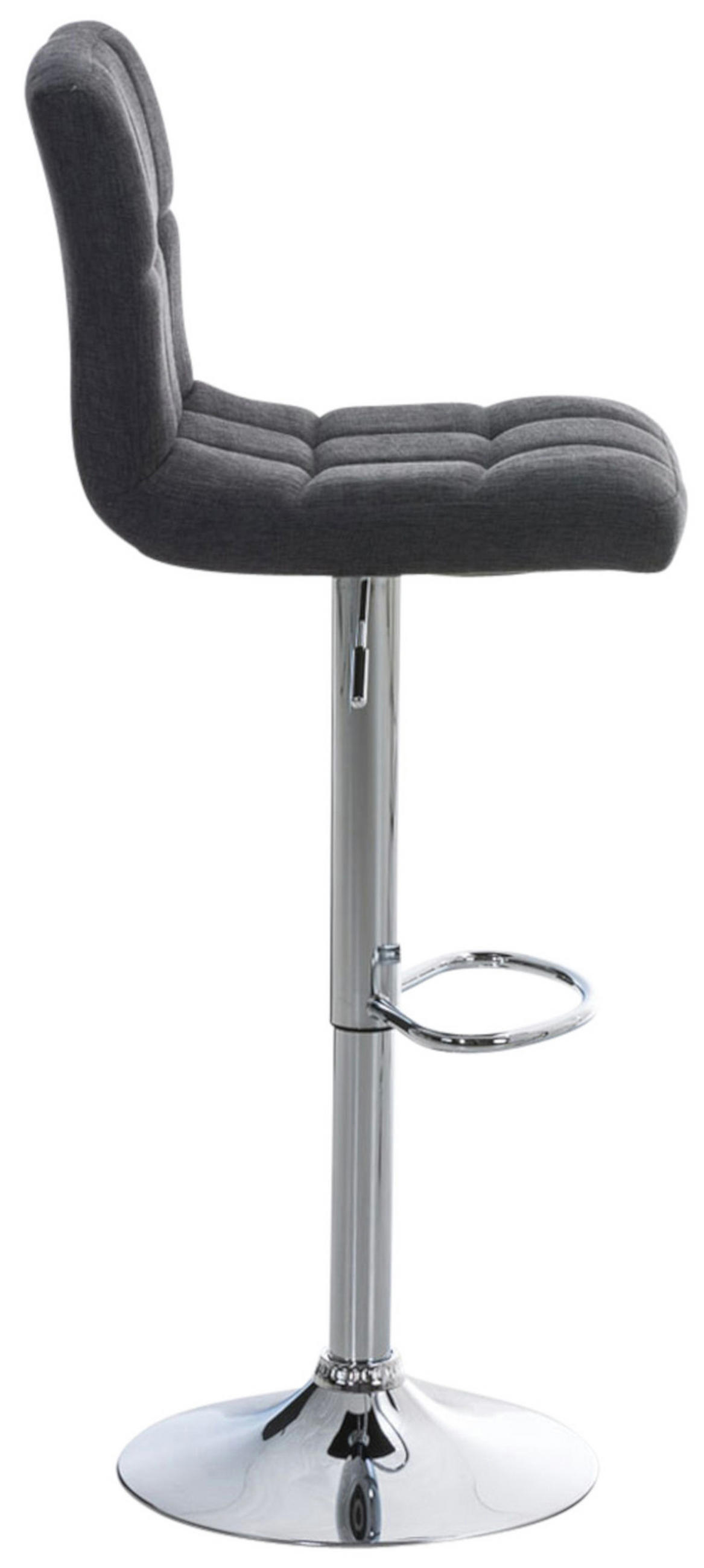 BARHOCKER 2er Set Peran STOFF C dunkelgrau - Chromfarben/Dunkelgrau, Textil/Metall (46/114/47cm) - TPFLiving
