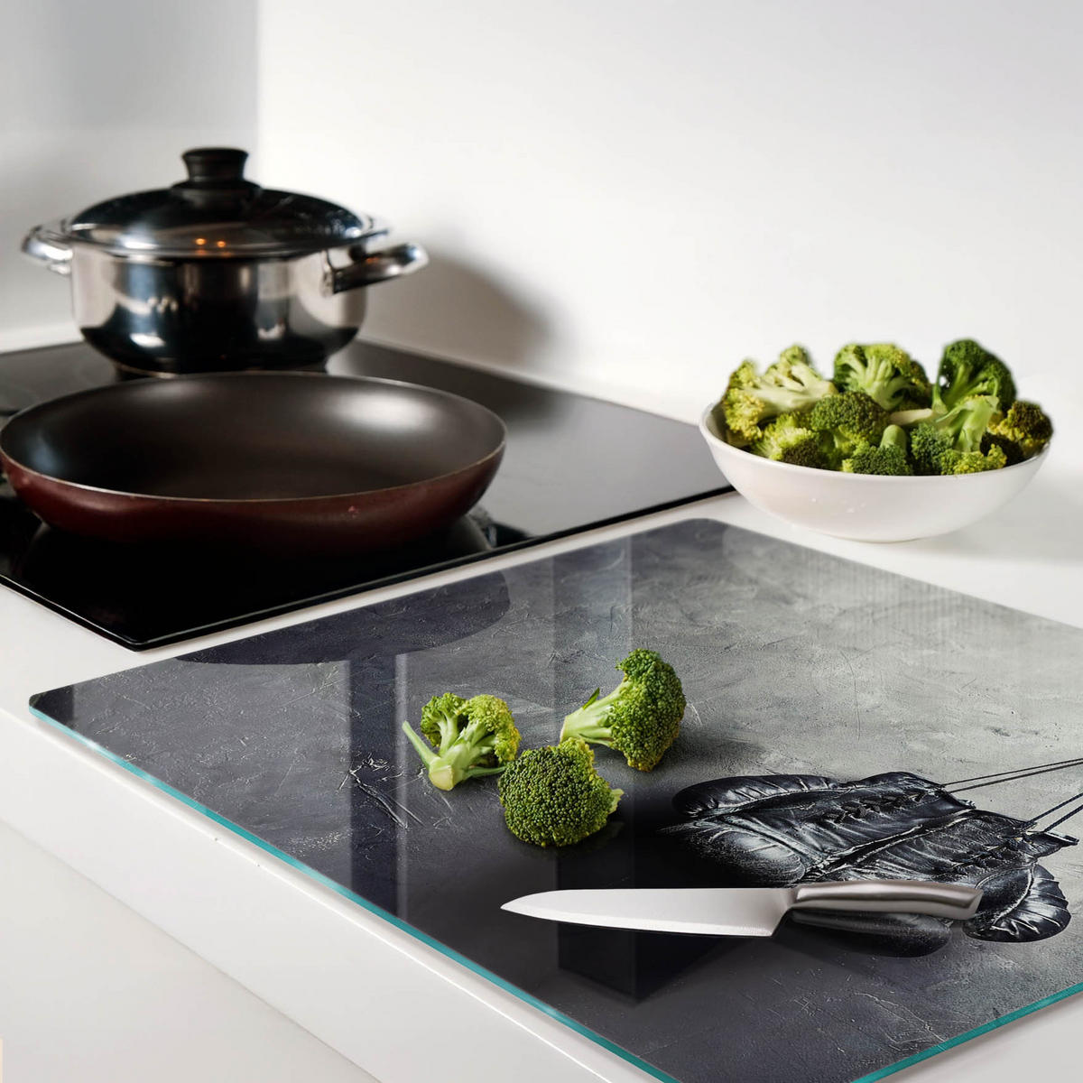 GLASPLATTE 60x52 cm Boxhandschuhe - Schwarz, Glas (60/0.4/52cm) - TULUP