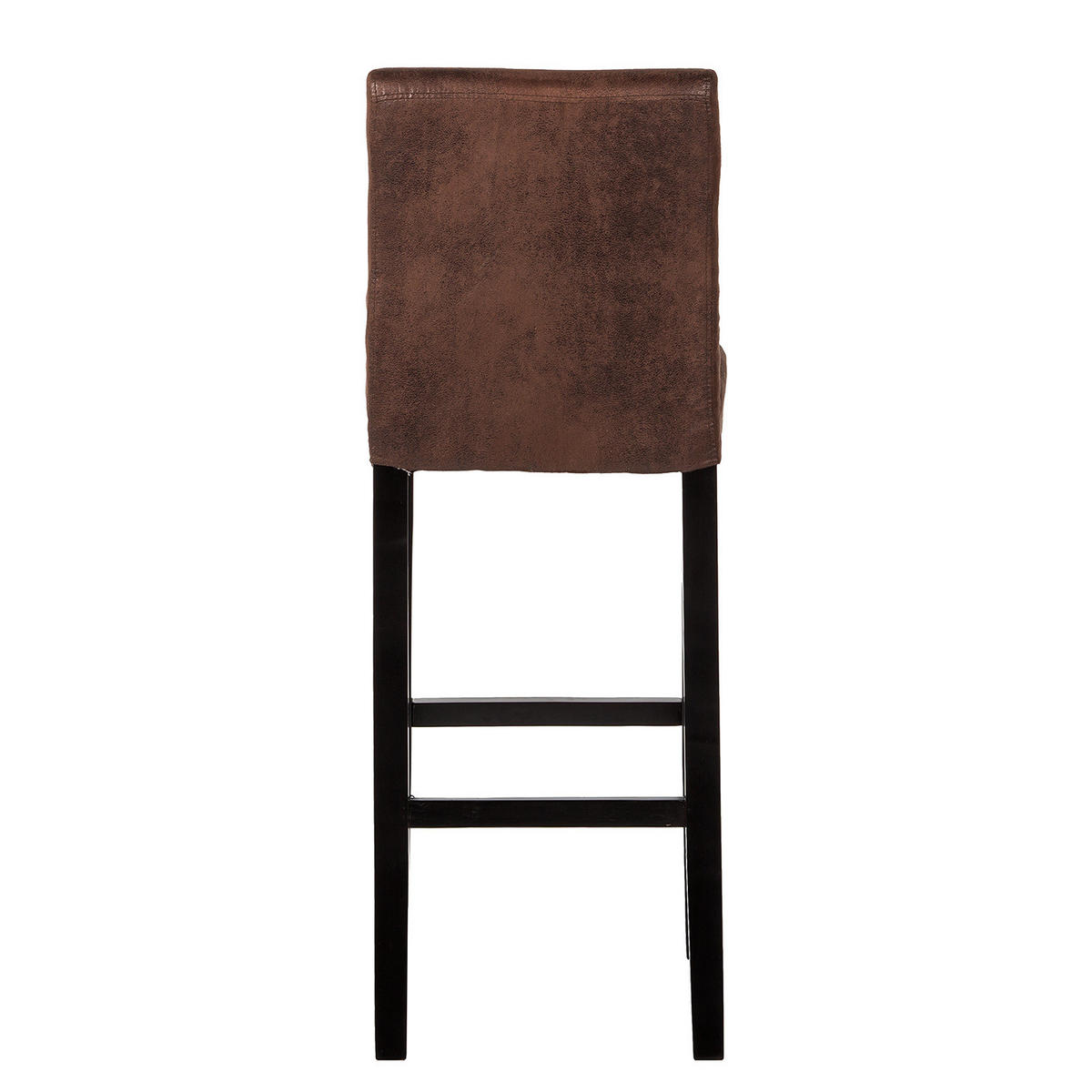 BARSTUHL (2er-Set) - Braun - Microfaser - Gummibaum - 43 x 109 x 53 cm - Braun, Holz/Textil (43/109/53cm) - home24