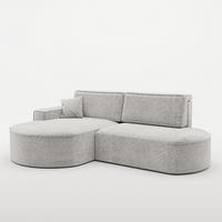 ECKSOFA Venedig Mit Schlaffunktion - Hellgrau, Holzwerkstoff/Textil (278/179cm) - Fun Möbel