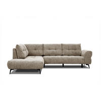 ECKSOFA SALVINI 5-Sitzer, taupe - Taupe/Schwarz, Holzwerkstoff/Textil (158/292cm) - Courtois Laville
