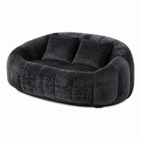 SITZSACK Lounge-Sofa 150x95 cm Chenille Black - Schwarz, Kunststoff (95/63/145cm) - Beauniv