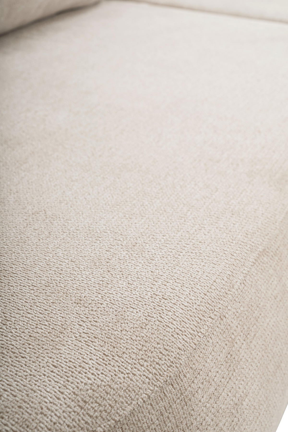 ECKSOFA AMICO R-S Creme Geflochtener Stoff mit Schlaffunktion - Creme, Holz (248/174cm) - MASSENO