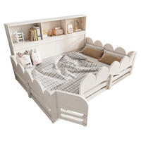KINDERBETT 140/200 cm in Weiß mit Regal und Tür - Weiß, Holz/Holzwerkstoff (140/200cm) - WISHDOR