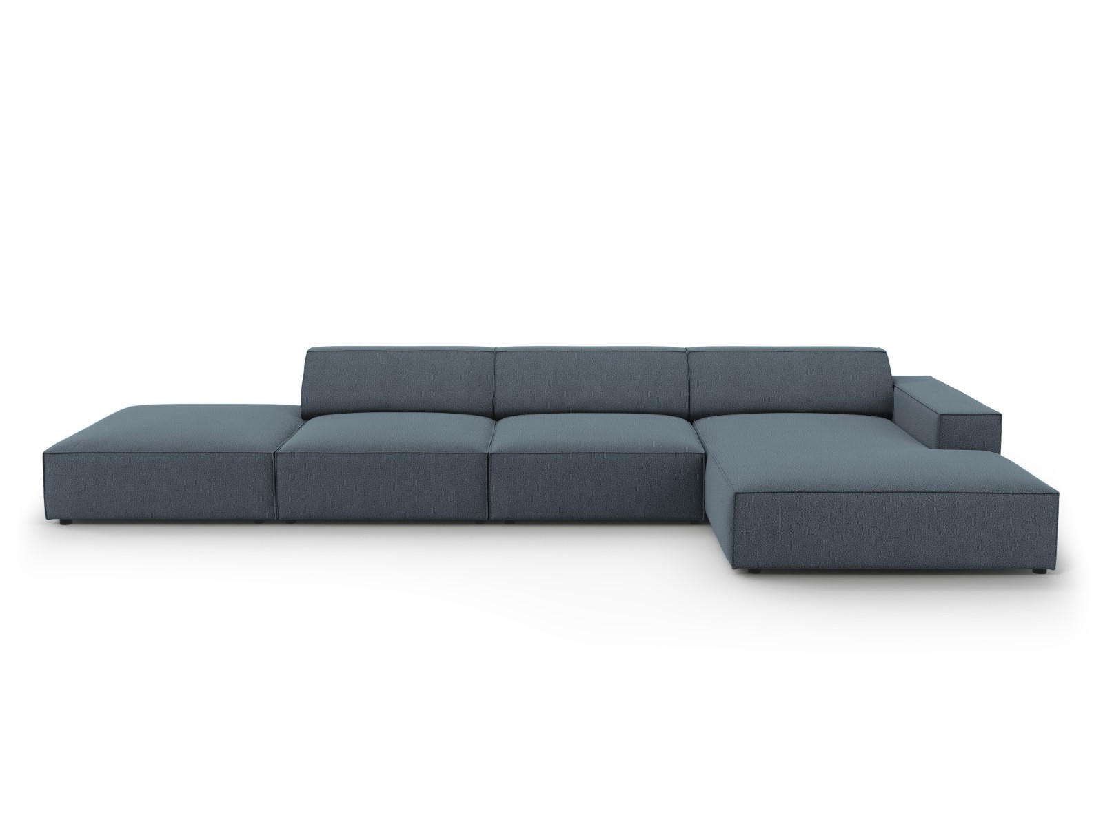 ECKSOFA rechts Jodie aus strukturiertem Stoff blau 5 Sitzplätze - Blau, Textil (166/341cm) - Micadoni