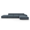 ECKSOFA rechts Jodie aus strukturiertem Stoff blau 5 Sitzplätze - Blau, Textil (166/341cm) - Micadoni