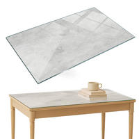 TISCHPLATTE 120x80 cm Betonstruktur mit Kratzern - Hellgrau, Glas (0.4/120/80cm) - TULUP