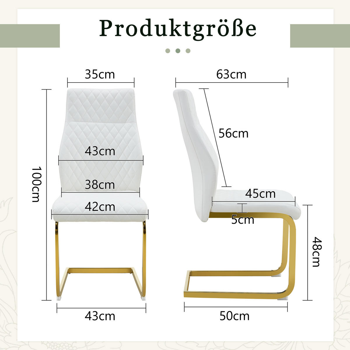 SCHWINGSTUHL DE-36566 2er-Set mit PU-Bezug und Metallrahmen Weiß - Weiß, Metall (63/100/43cm) - ComfortXL