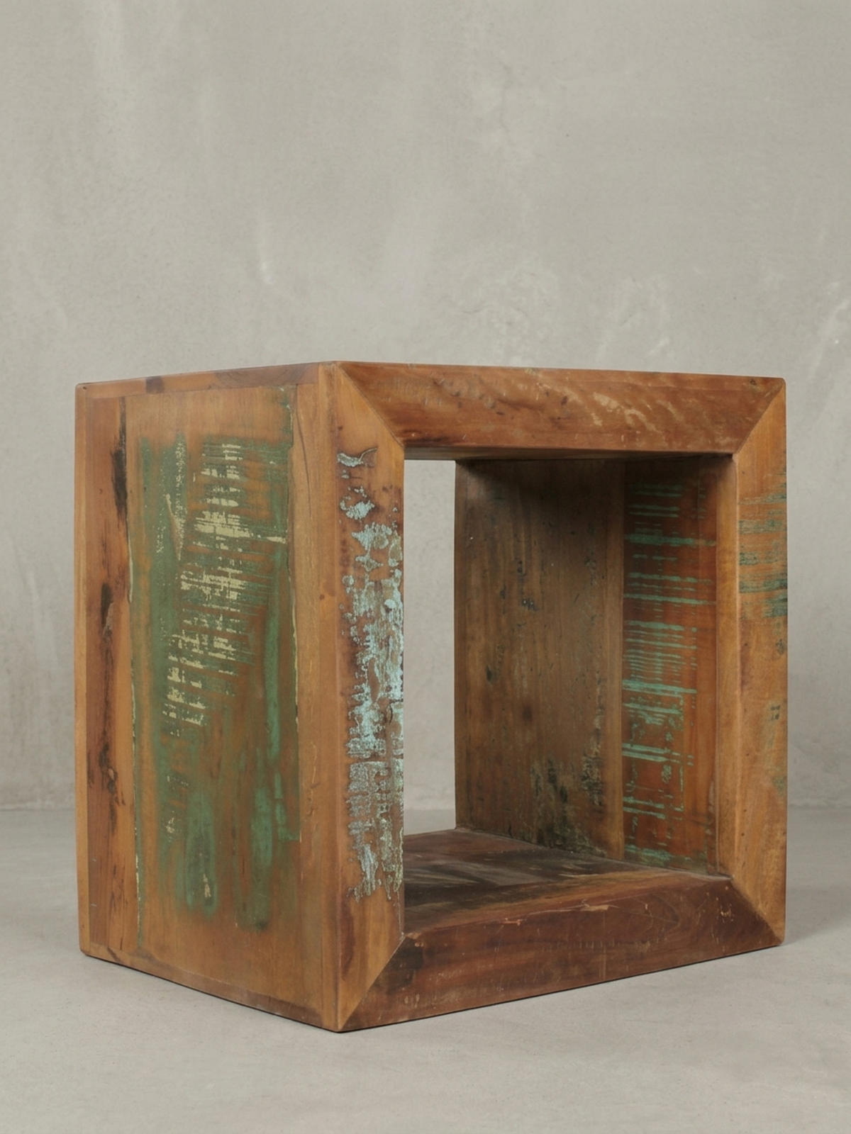 BEISTELLTISCH – Quadratisch Mango Massivholz 45x45x35 cm Shabby Chic - Braun, Holz (35/45/45cm) - KADIMA DESIGN