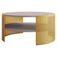 COUCHTISCH Fikoli Gold - Kaschmir/Goldfarben, Holzwerkstoff/Metall (75/75/40cm) - MIRJAN24