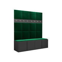 GARDEROBEN-SET Orion V - Graphitfarben/Grün, Holzwerkstoff/Kunststoff (168/186/46cm) - MIRJAN24