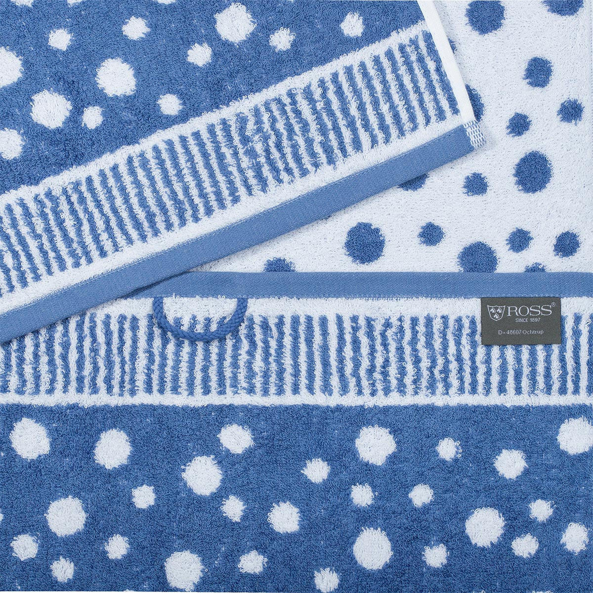 FROTTIERSET Punkte allover 6-teilig - Blau, Textil (50/100cm) - Ross
