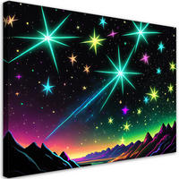 WANDBILD aurora borealis landschaft neon - Multicolor, Textil (60/40cm) - Feeby