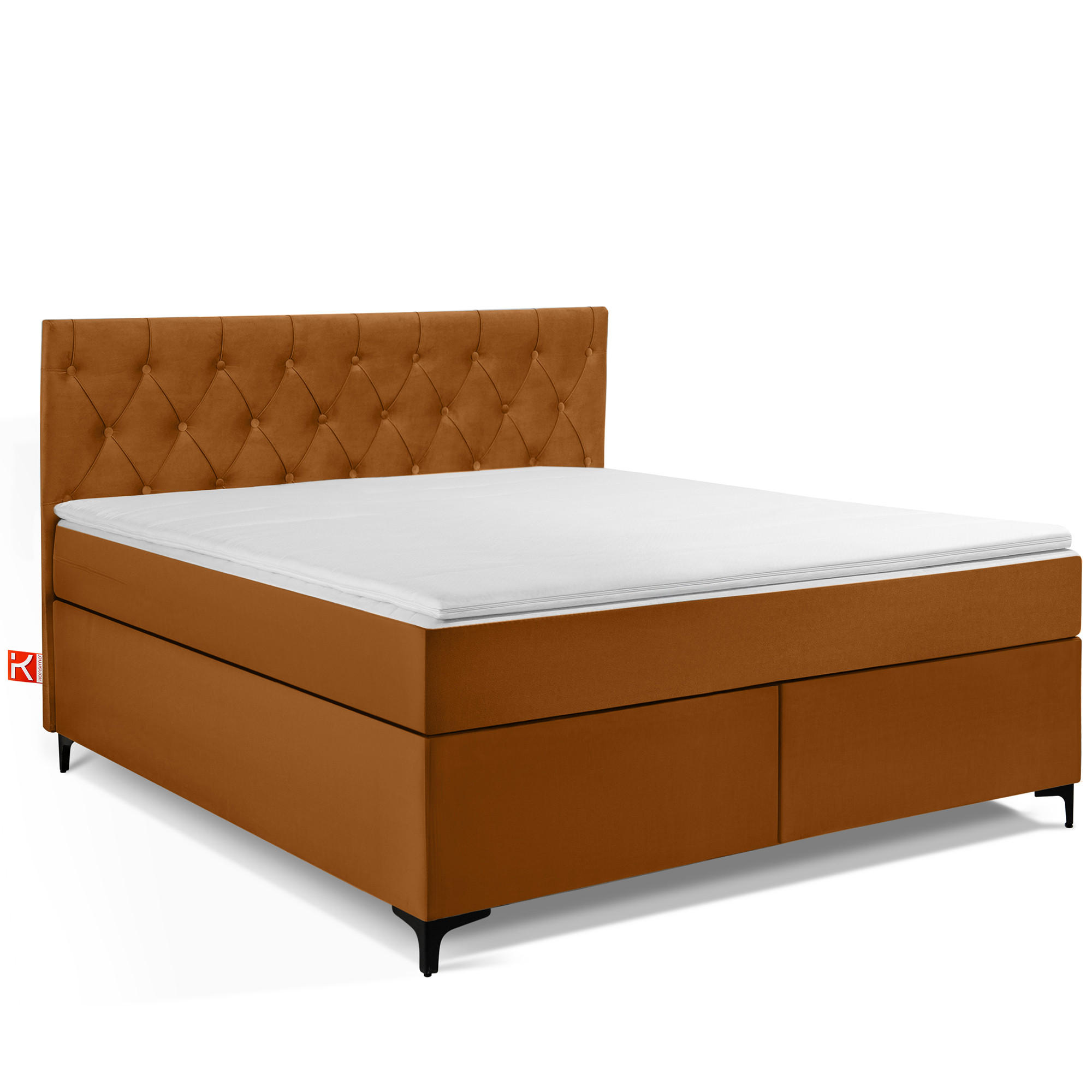 POLSTERBETT ARDEA, Rot - Rotbraun/Schwarz, Holz/Holzwerkstoff (160/200cm) - KONSIMO®