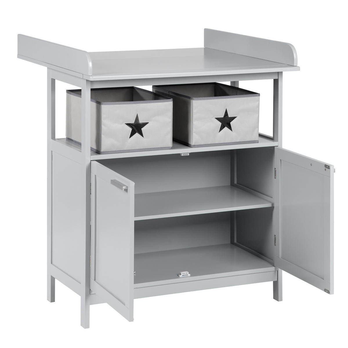 BABYZIMMER-SET Hamburg mit Türen, 2-teilig - Taupe, Holzwerkstoff (66/76/123cm) - Roba