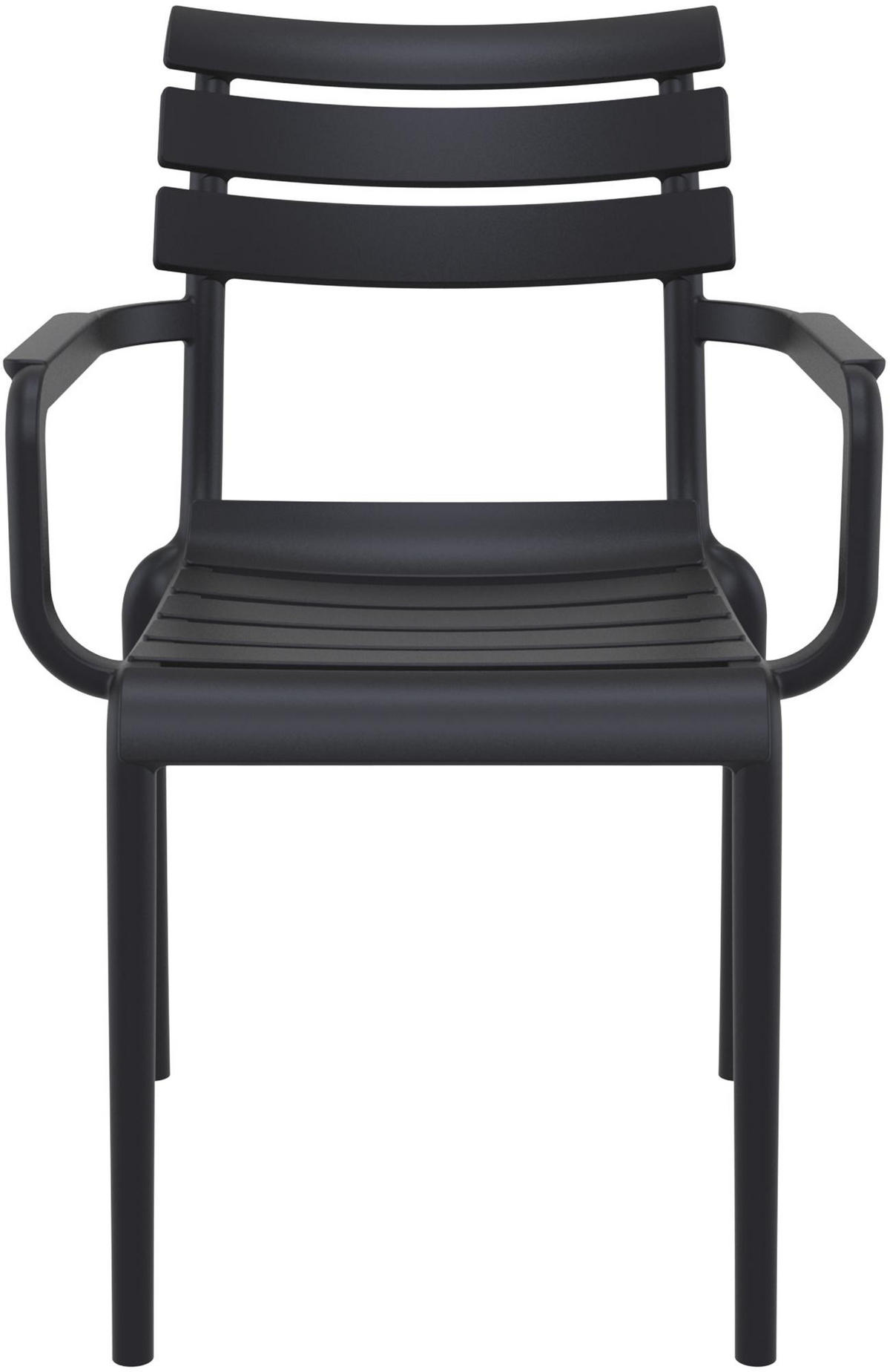 GARTENSTUHL Lars 6er Set 58x59x85cm Kunststoff Schwarz Stapelstuhl - Schwarz, Kunststoff (58/85/59cm) - DELUKE