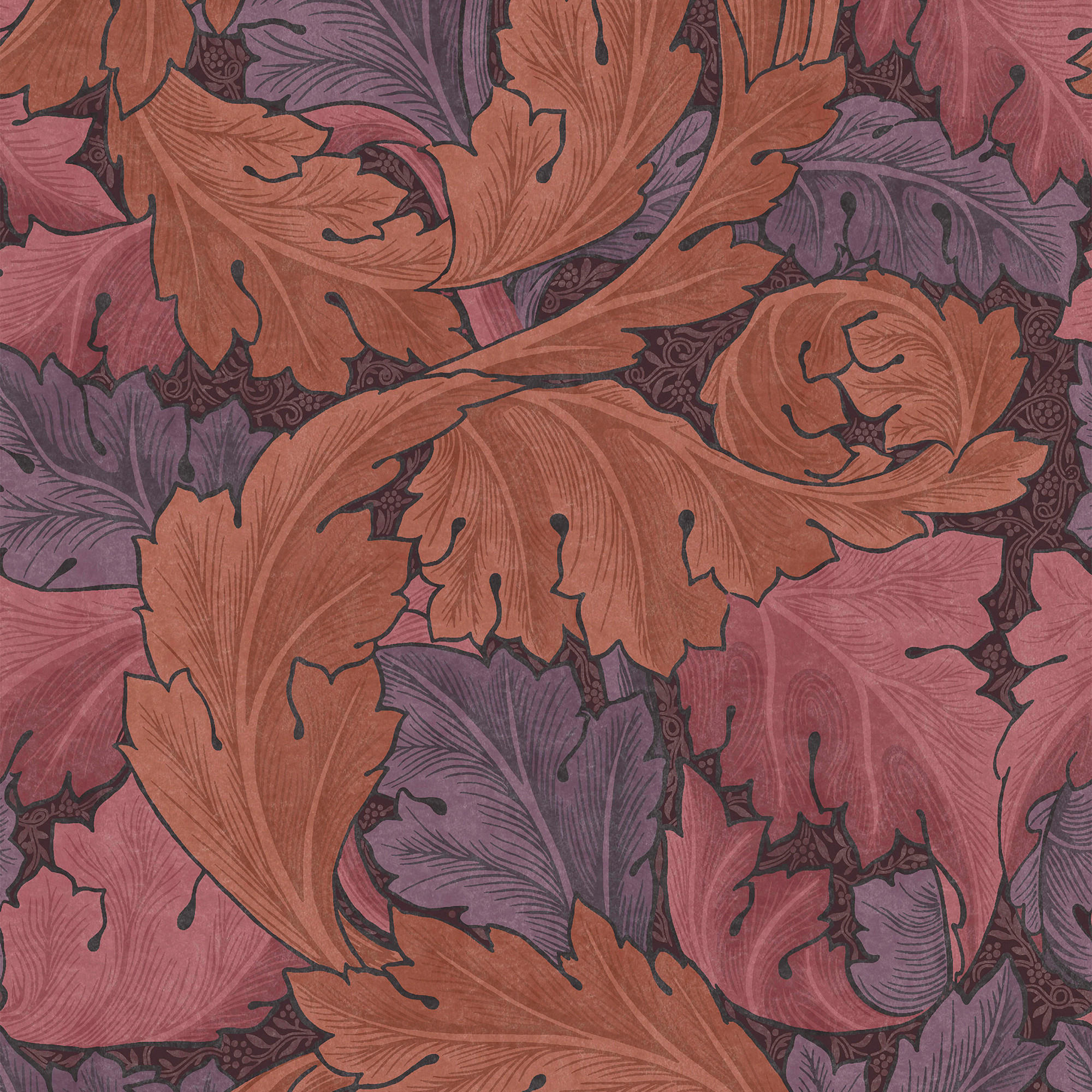 VLIESTAPETE Akanthus Pflaume - Lila, Papier/Kunststoff (52/1000cm) - Graham & Brown