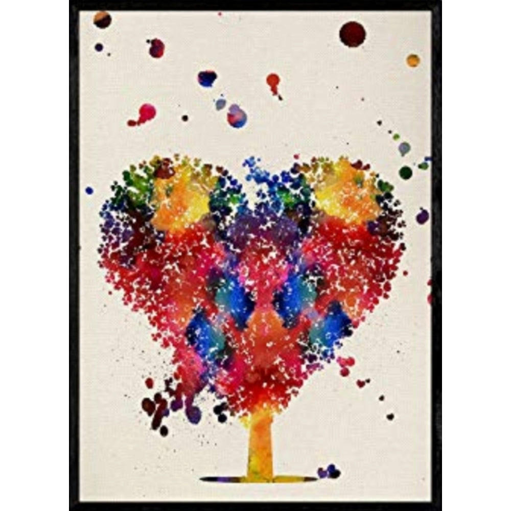 POSTER Herzbaum Aquarell A4 Rahmenlos - Klar, Papier (29.7/5/21cm) - Nacnic