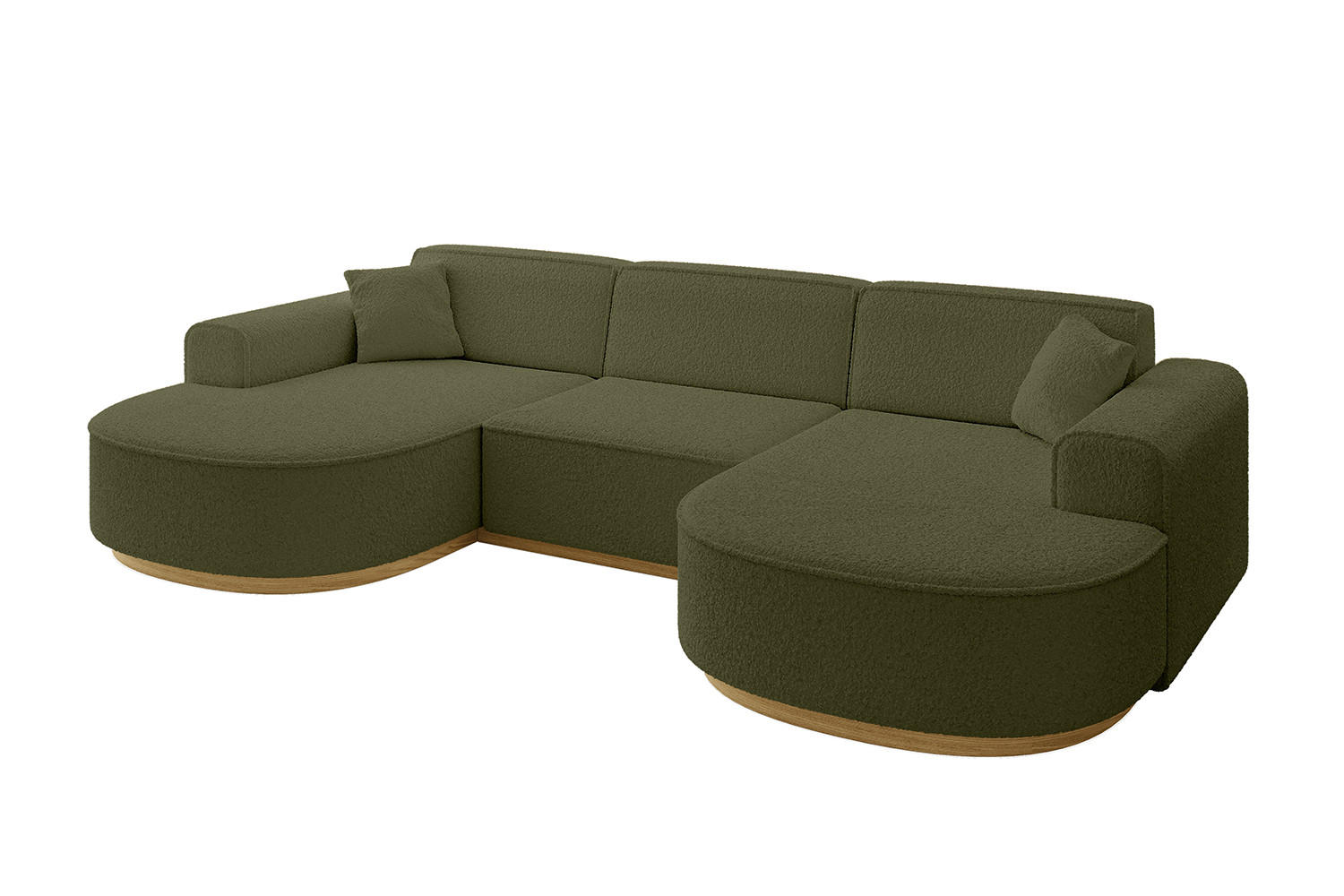 WOHNLANDSCHAFT MARI-U1-v2 - 303x171x83 cm Grün Bouclé - Grün, Holzwerkstoff/Textil (303/83/171cm) - ALTDECOR