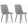 STUHL SCANNO 2-er Set, Grau, mit Samtstoff gepolstert - Hellgrau, Textil/Metall (45/89/53cm) - Komodee