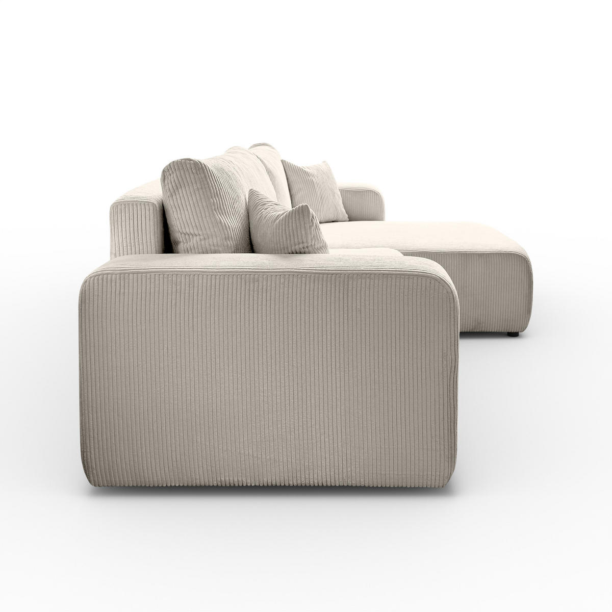 ECKSOFA Sofia in L-Form 277 x 143 cm Schlaffunktion Bettkasten Couch Cord universale Seite, cremig - Creme, Kunststoff (143/83/277cm) - Margaret Hadas24