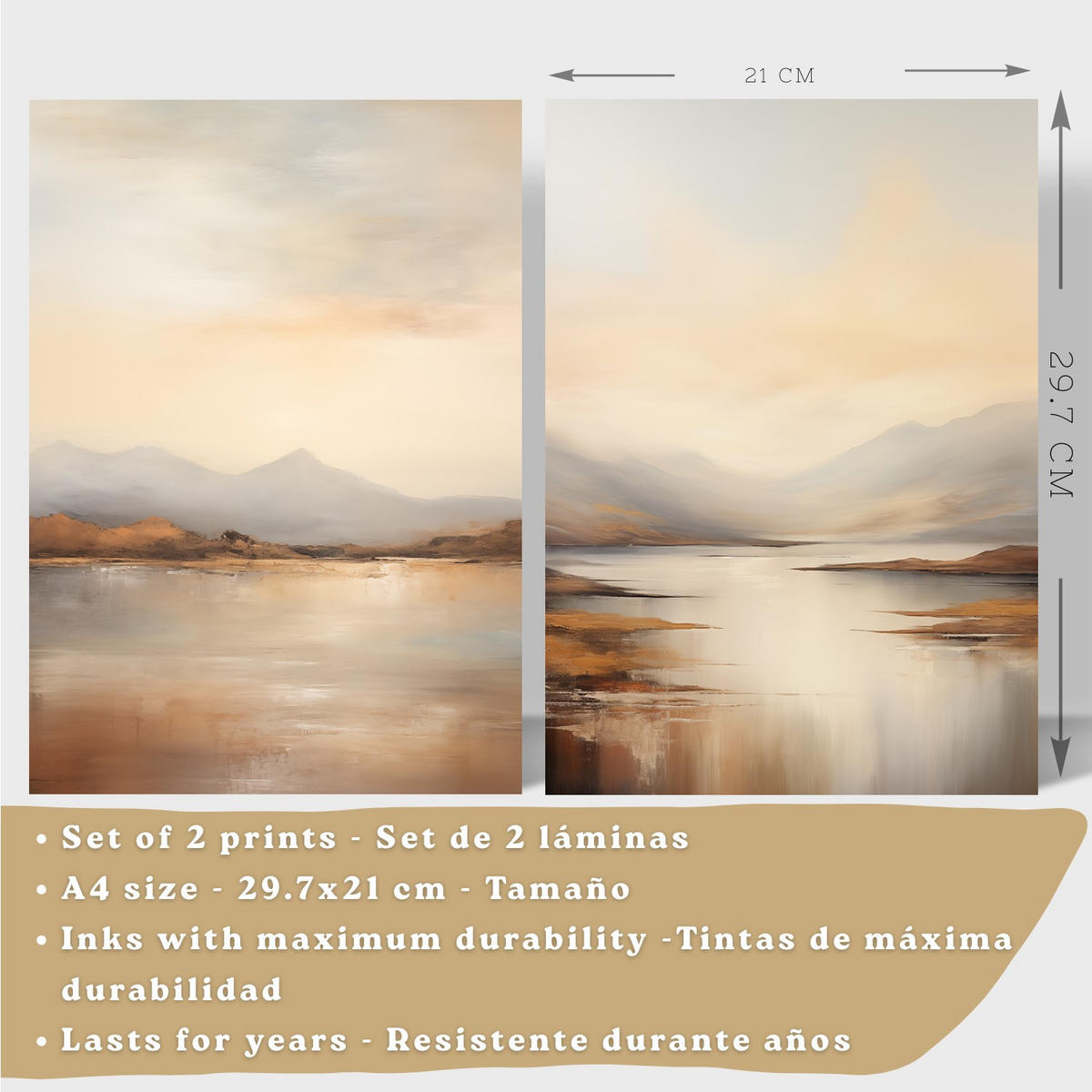 PLAKAT Sada 2 Soumrak A4 Černý rám - černá, papír (29.7/1/21cm) - Nacnic