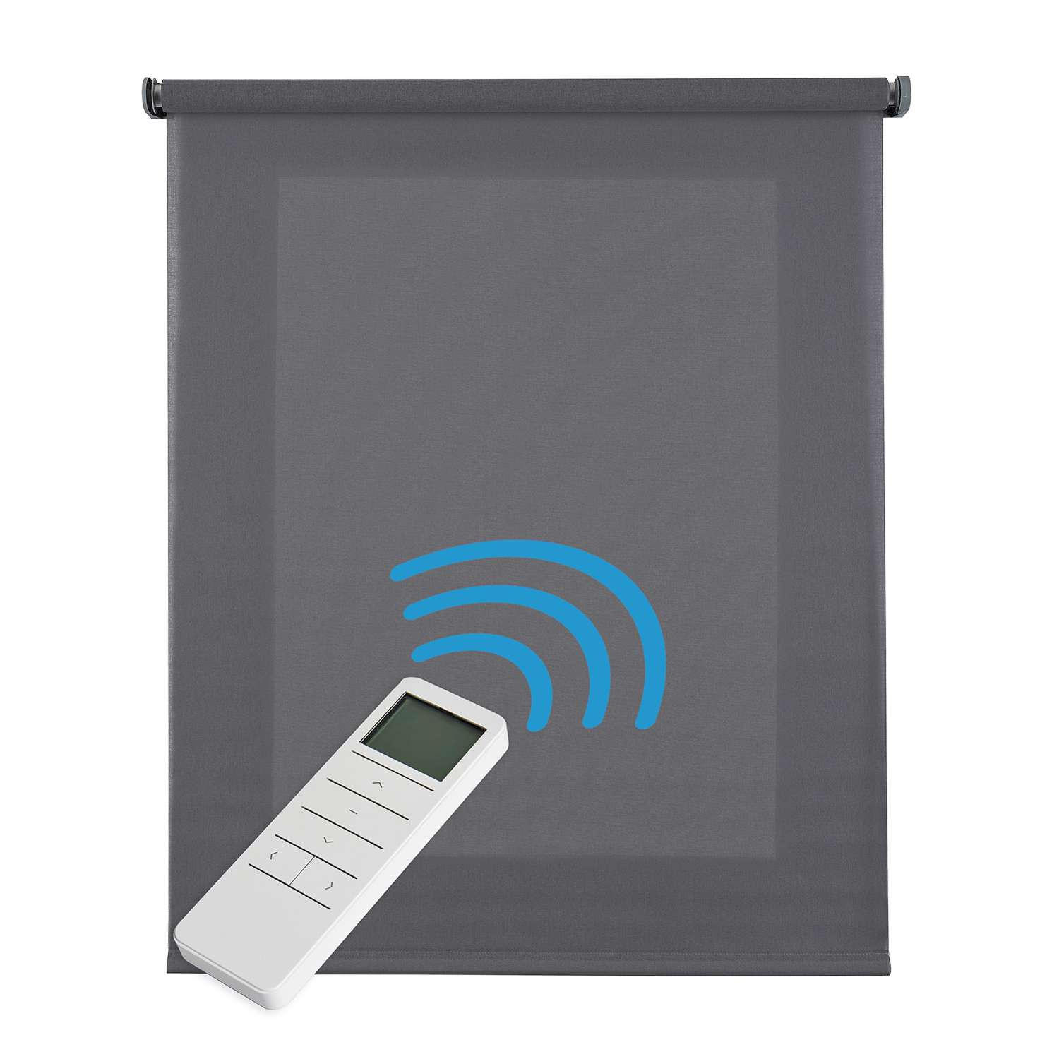 ROLLO motorisiert Grau, 120 x 250 cm - Grau, Kunststoff (120/250cm) - STORESDECO