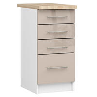 UNTERSCHRANK Weiß, Cappuccino Glanz 85/40/46 - Weiß, Holzwerkstoff (40/85/46cm) - RAUMHIRSCH FURNITURE