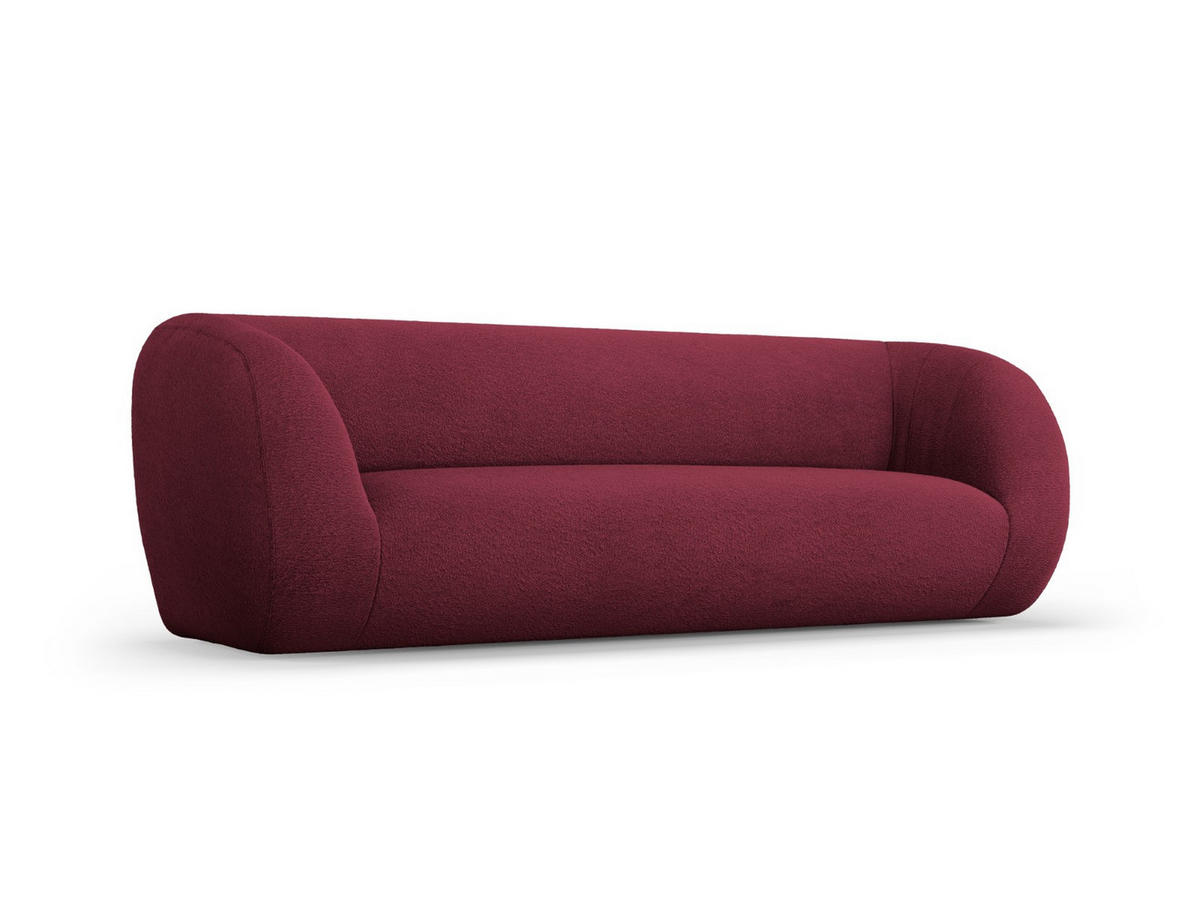 SOFA Essen aus Boucle burgundfarben 3 Sitzplätze - Bordeaux, Textil (95/86/230cm) - Cosmopolitan Design