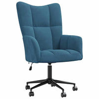RELAXSESSEL Blau Samt - Blau, Naturmaterialen (69/102/61.5cm) - vidaXL