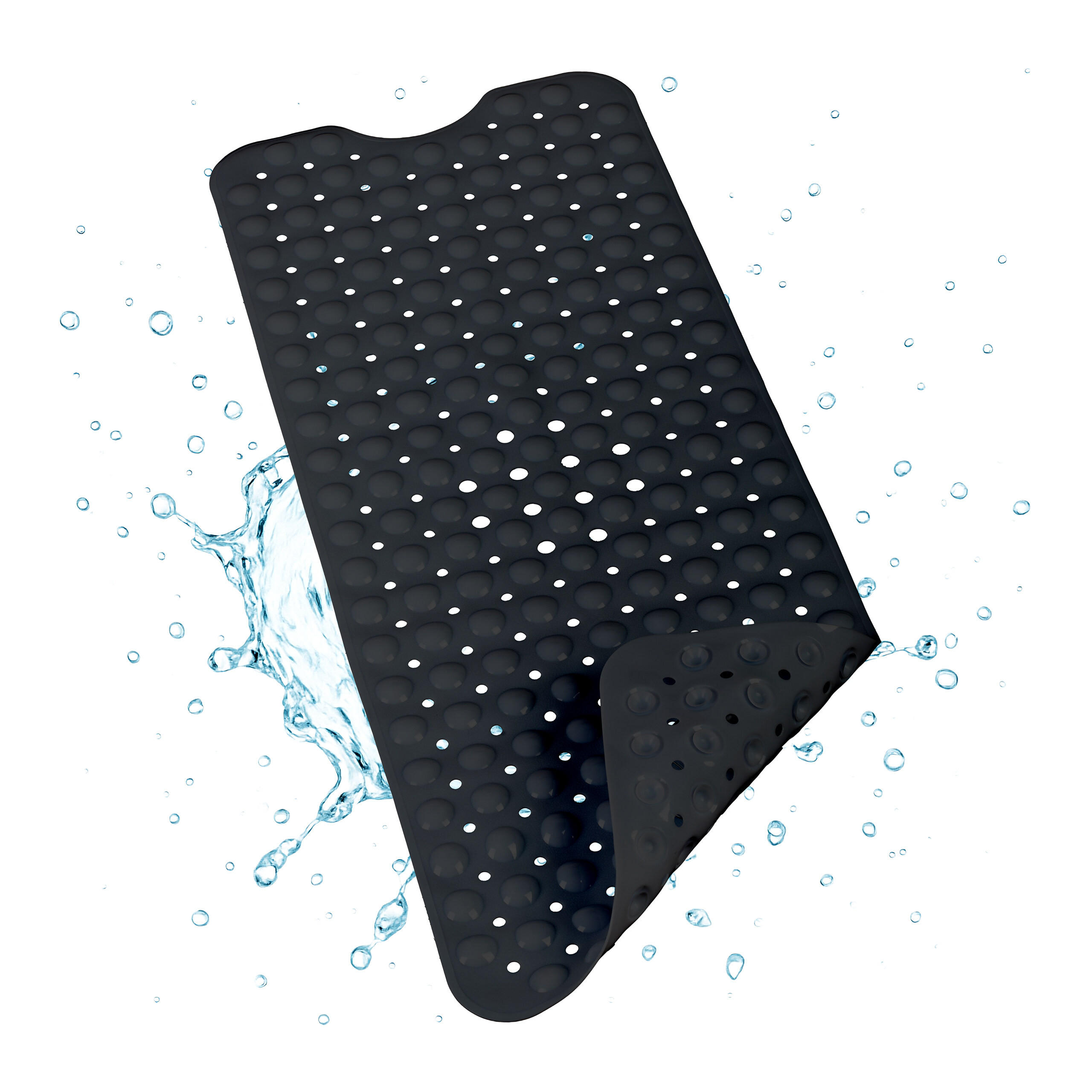 BADEWANNENMATTE - Schwarz, Kunststoff (97/39cm) - Relaxdays