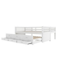 BETTGESTELL mit USB und Schubladen Weiß 95x244x160 cm Holz - Weiß, Holz - SONNENH