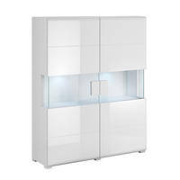 VITRÍNA Jules Bílá - bílá, kompozitní dřevo (122/152/39cm) - Petits-meubles