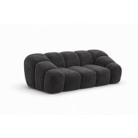 SOFA 2-Sitzer modular, Veloursstoff Bluvel, Schwarz, CROISSANT - Schwarz, Holz (200/72/115cm) - Kaiser Möbel