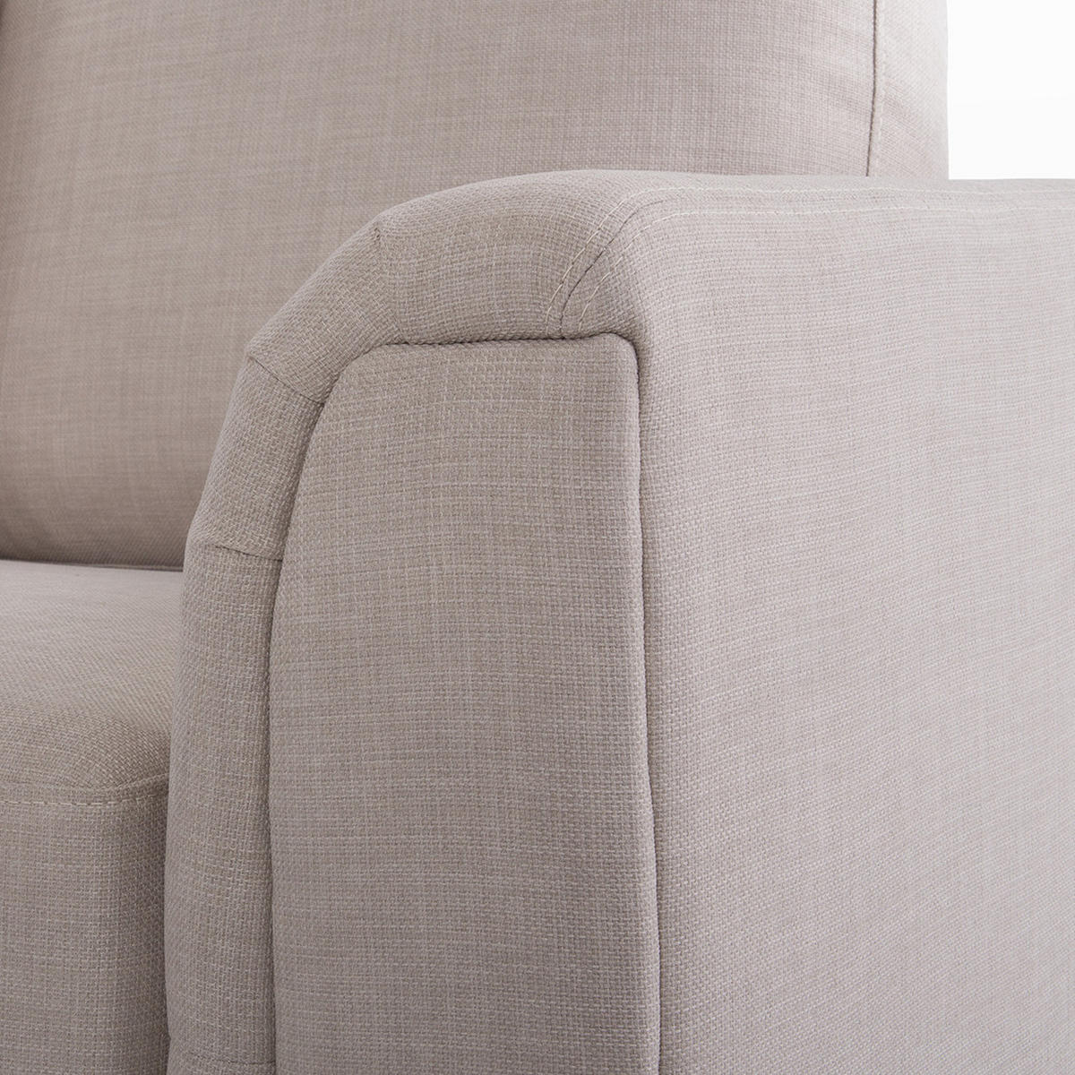 5-SITZER-ECKSOFA linksseitig mit Ottomane Polyester Beige Oslo - Beige, Textil (270/151cm) - Beliani