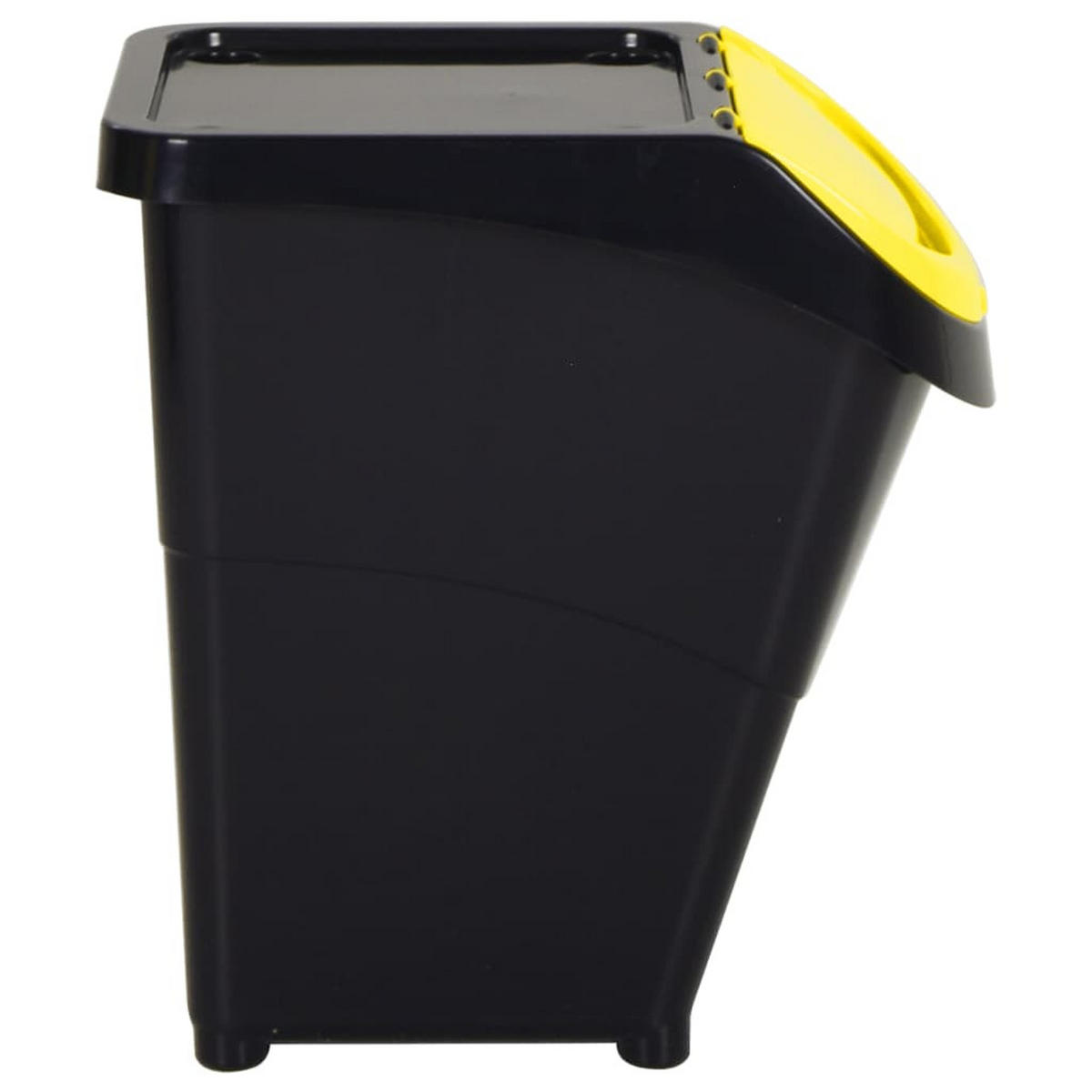 ABFALLBEHÄLTER (3er-Set) mit Deckeln 3x40L Schwarz - Schwarz, Kunststoff (43.5/46/31cm) - DELUKE