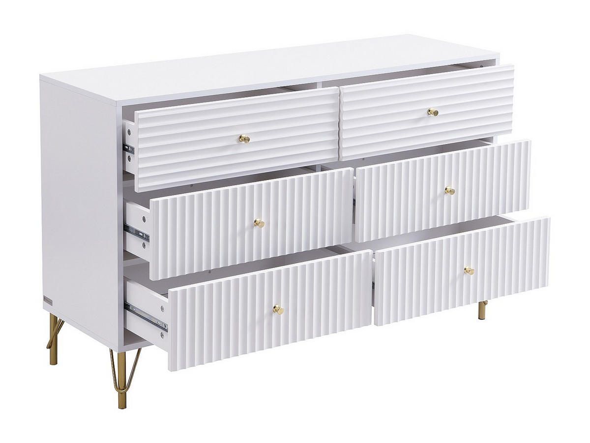 KOMMODE - 120 cm x 40 cm - holz - weiß Loureo - Weiß, Holz (120/78/40cm) - Vente-Unique