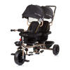 GESCHWISTERDREIRAD Hip Hop schwarz Schiebegriff, Sitze 360° drehbar, Gurte - Schwarz, Metall (131/49/95cm) - Babyshoppen