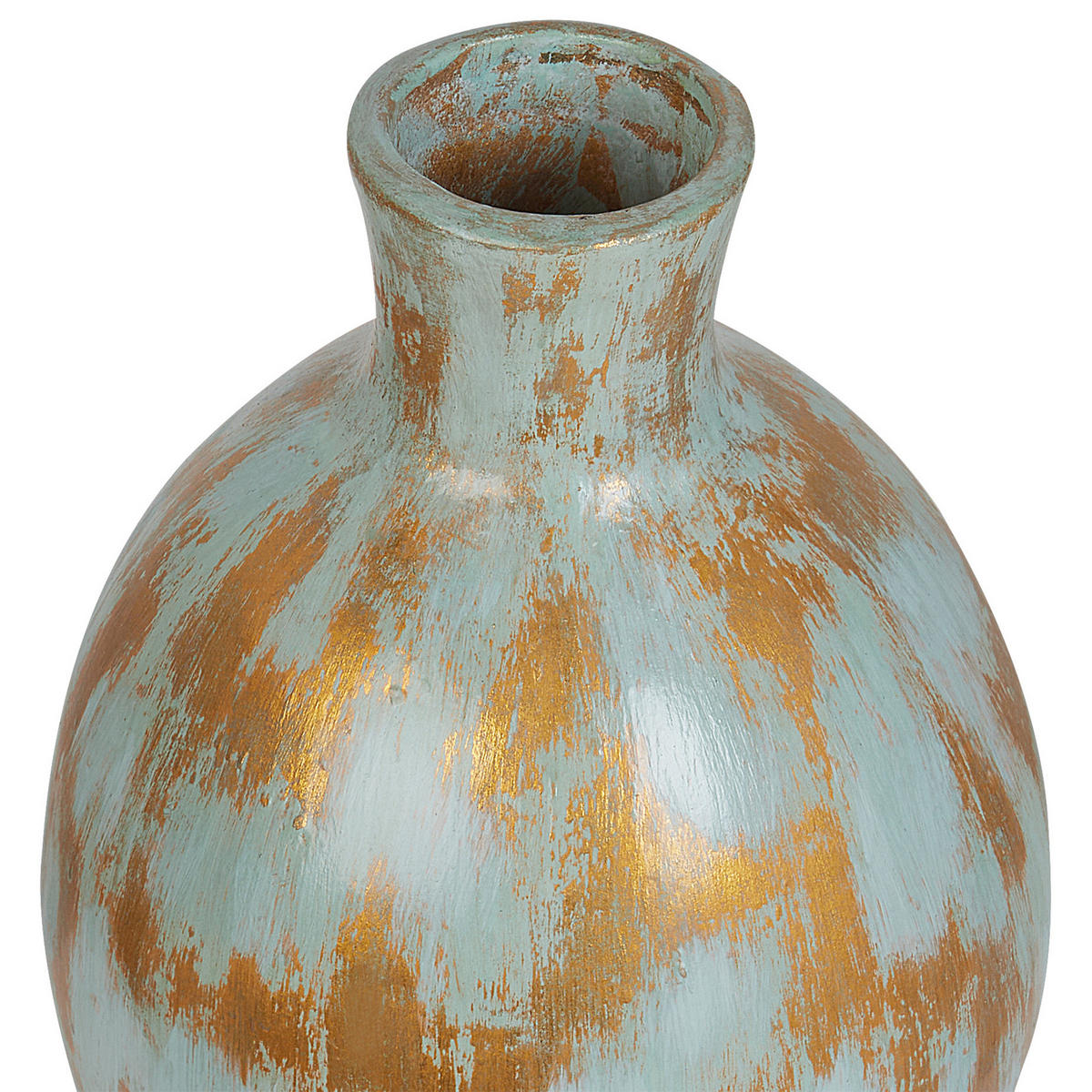 DEKOVASE Terrakotta gold Dikaja - Goldfarben, Stein (45cm) - Beliani