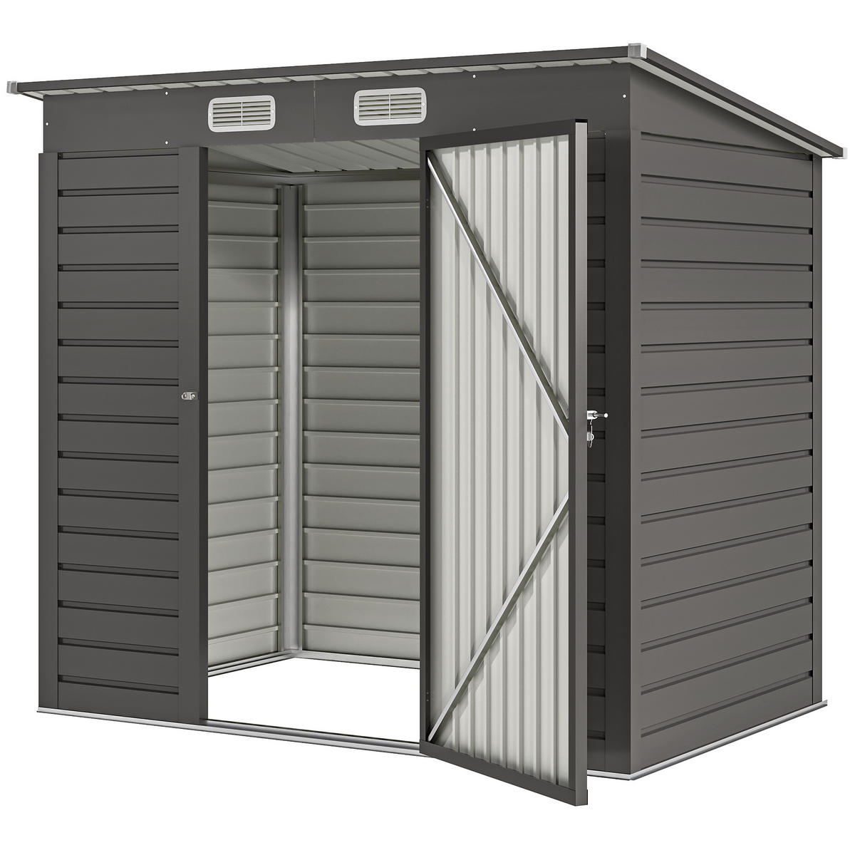 GERÄTEHAUS DE-16851 horizontale Wandpaneele Stahl - Grau, Metall (130/166.5/191cm) - ComfortXL
