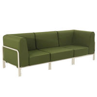 GARTENSOFA mit 3 Sitzplätzen, Khakigrün - Grün, Textil (80/78/216cm) - Oviala