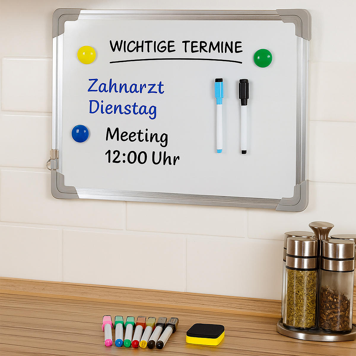 WHITEBOARD - Weiß, Kunststoff/Metall (40/30/5cm) - Relaxdays