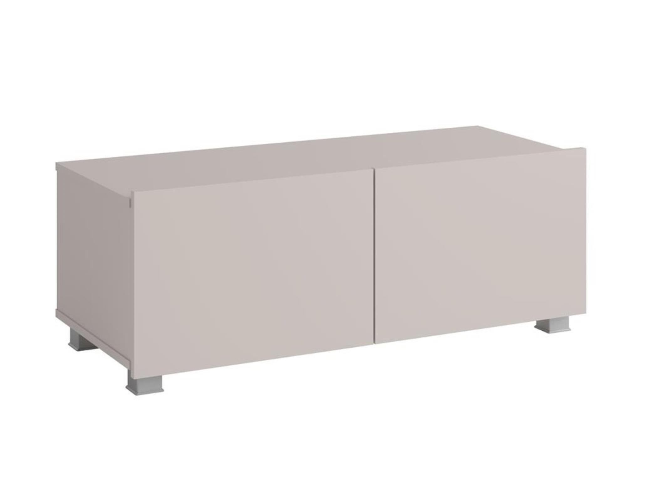 RTV-SCHRANK Bird Kaschmir, zweitüriger TV-Tisch - Kaschmir/Silberfarben, Holzwerkstoff (100/37/43cm) - Bettso