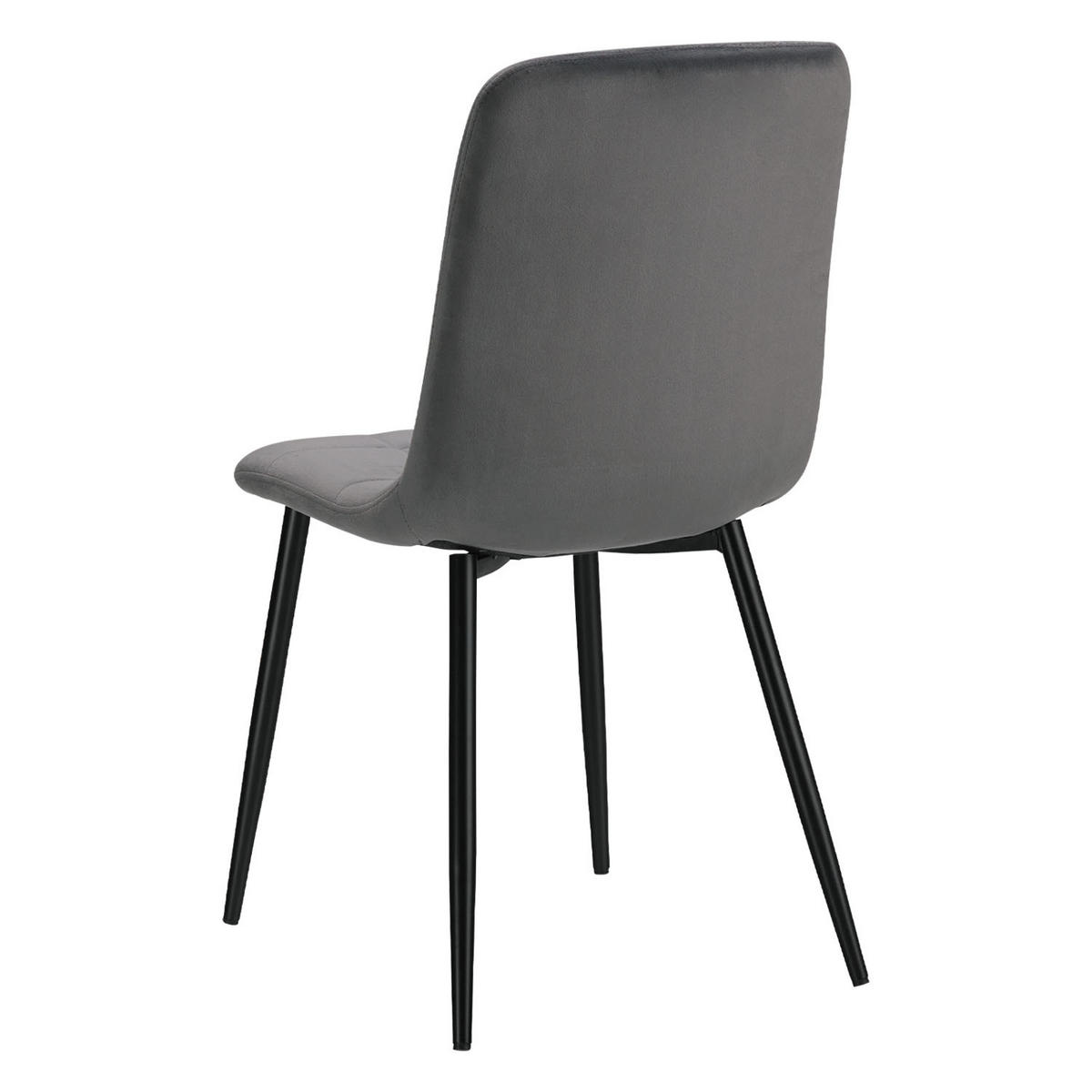 STUHL in Stahl Samt Dunkelgrau - Dunkelgrau, Textil (43/88/50cm) - Homestyle4u