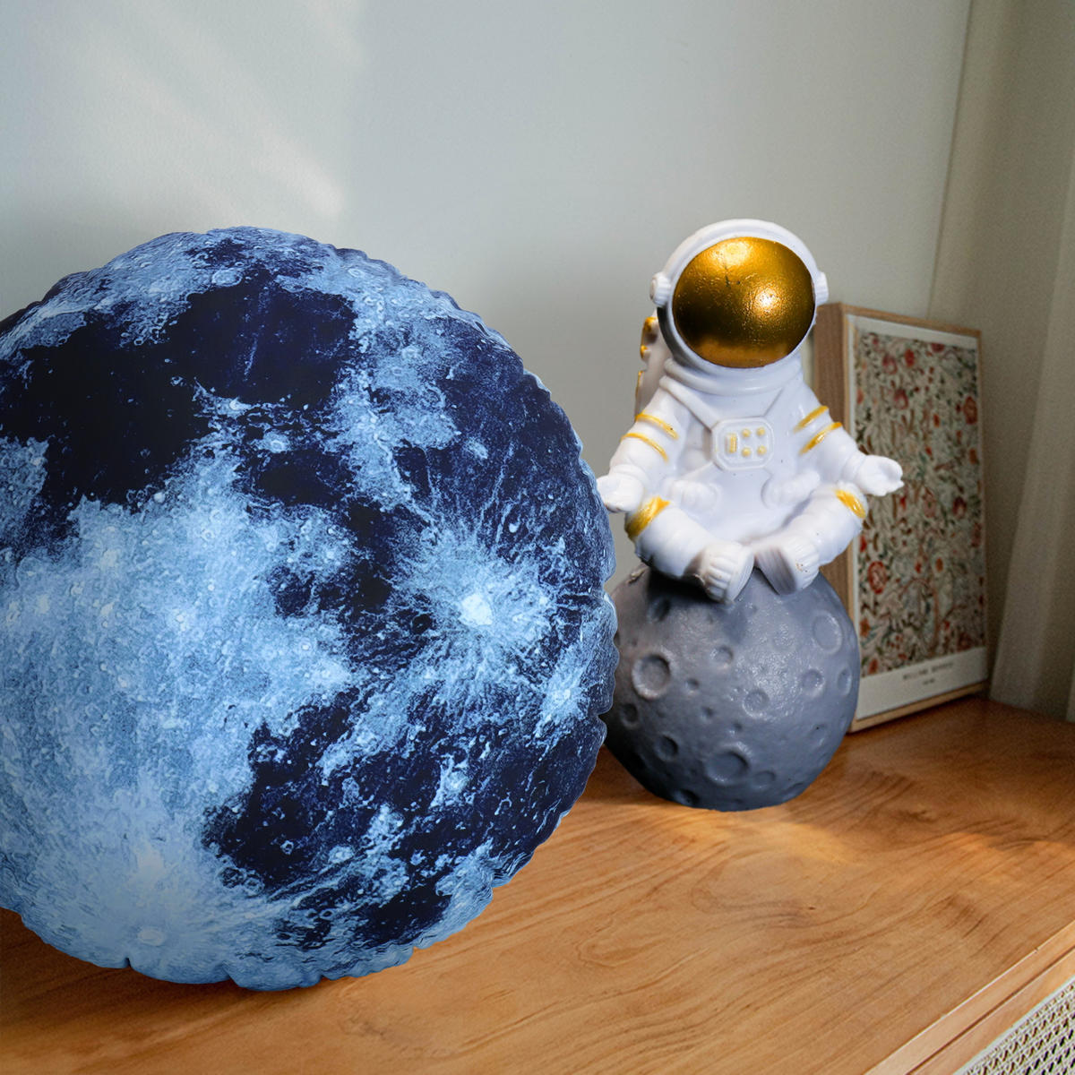 KISSEN Planet Universum Schwarzer Mond 41cm - Blau/Schwarz, Textil (41/6cm) - Vercart