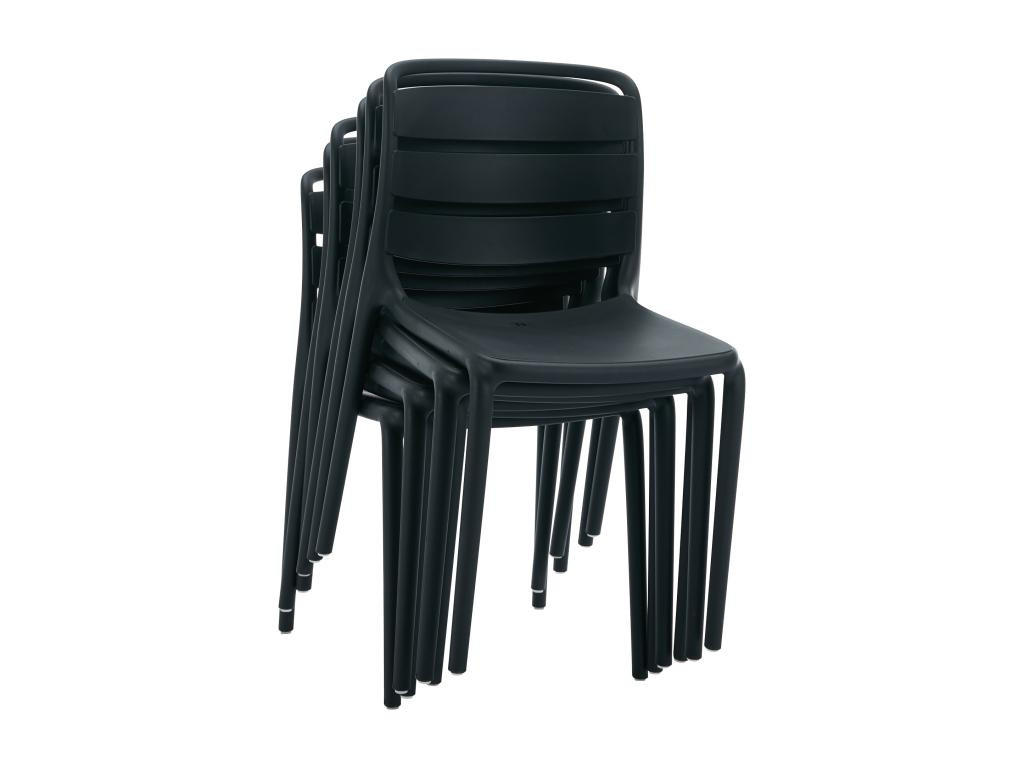 GARTENSTUHL stapelbar 2er-Set - Polypropylen - Schwarz - MOAH von MYLIA - Schwarz, Kunststoff (56.5/81/48cm) - Vente-Unique